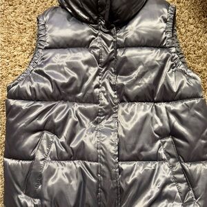 Shiny Gray Puffer Vest